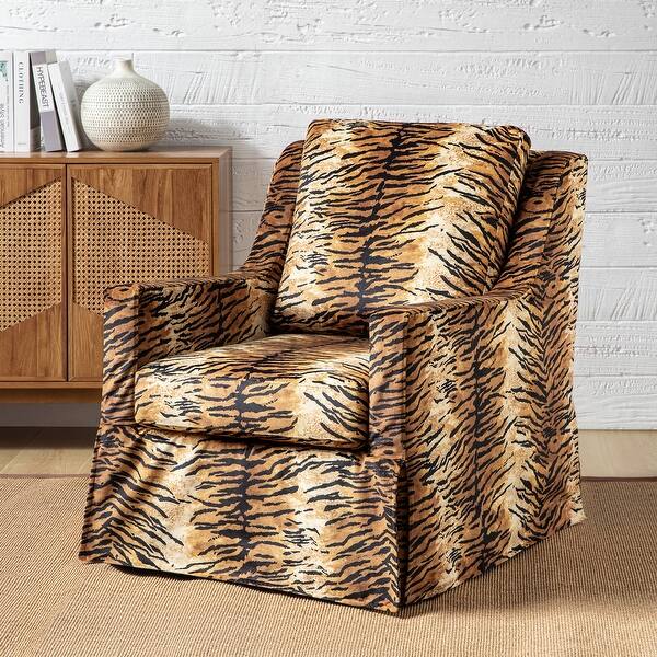 Stan Farmhouse Slipcover Rocking Swivel Chair by HULALA HOME - Bed Bath ...