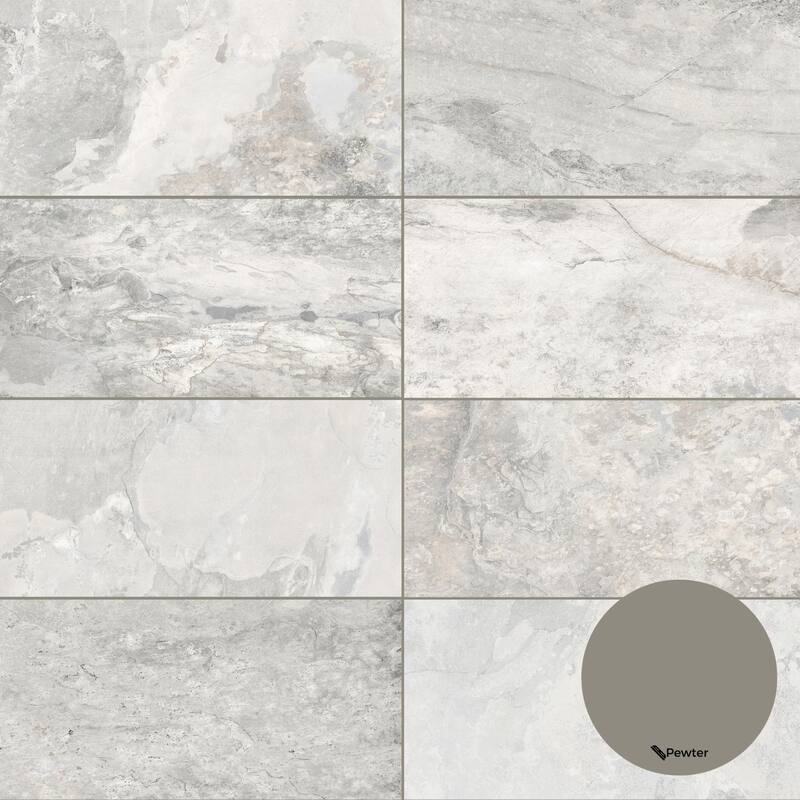 The Tile Life Wells Stone 12x24 White Porcelain Floor & Wall Tile