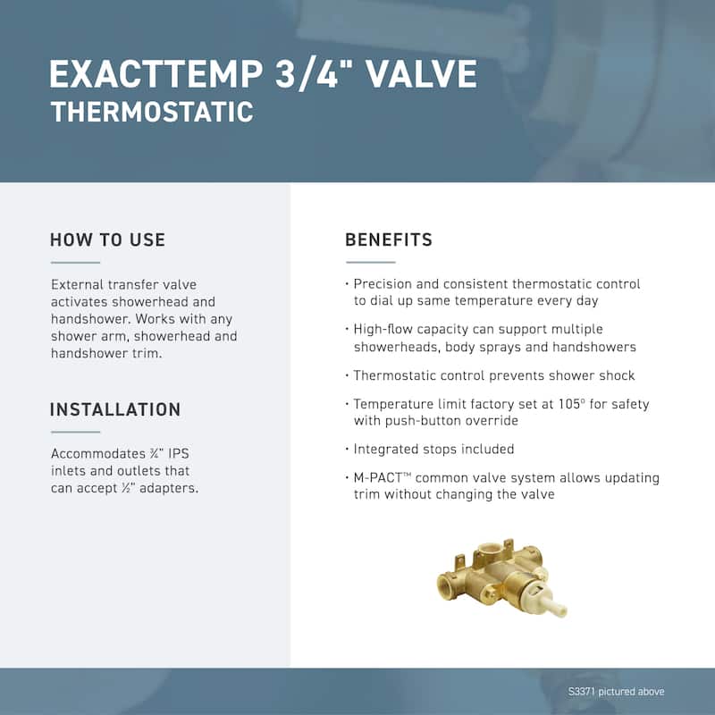 Moen Cia Thermostatic Valve Trim Only with Single Lever Handle - Less