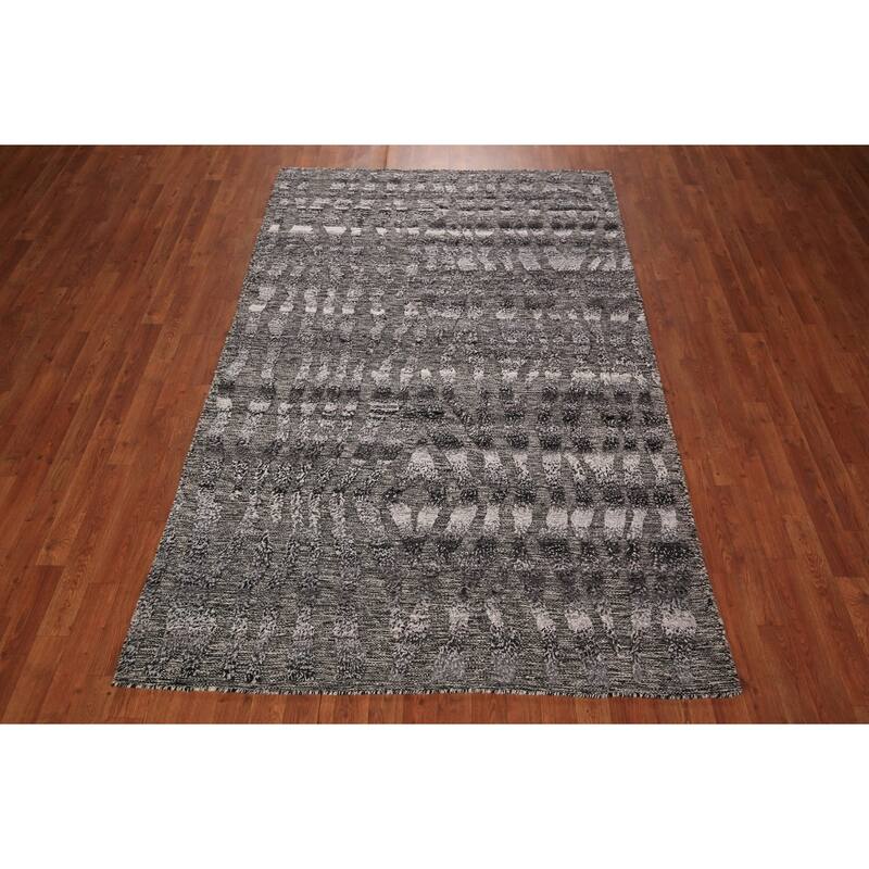 Abstract Moroccan Oriental Area Rug Handmade Wool Carpet - 5'1" x 8'0"