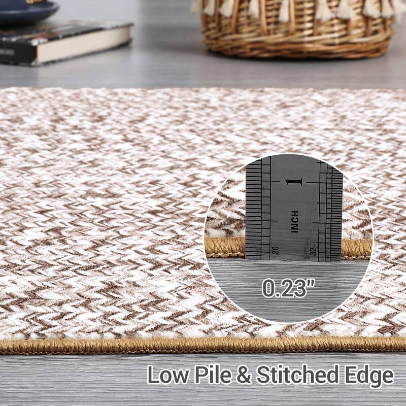 Modern Braided Print Rug Washable Area Rugs for Living Room Bedroom