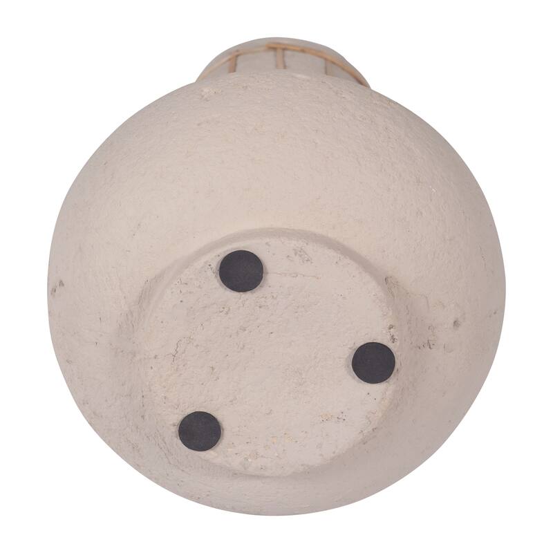 Sagebrook Home Ecomix Ivory Weave Nomad Vase, Round, Solid Color, Flower Arrangement Centerpiece