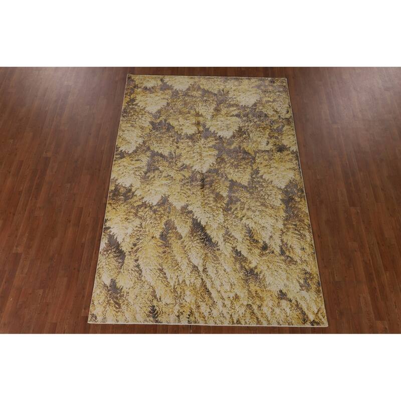 Multi-Color Abstract Oriental Area Rug Hand-Knotted Wool Carpet - 6'0" x 9'0"