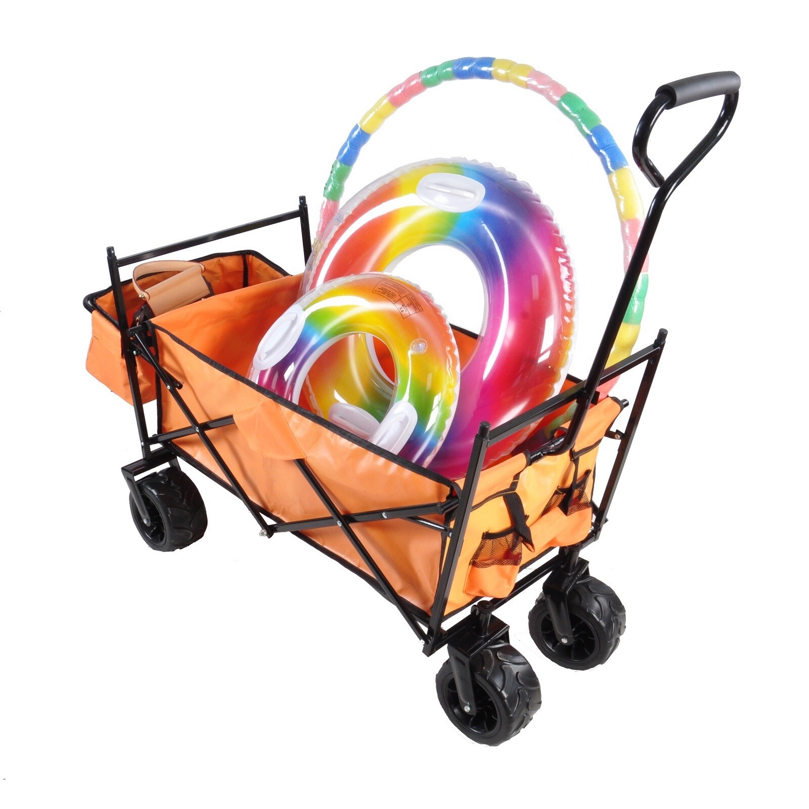 Strong and Durable Folding Wagon Garden Shopping Beach Cart Bed Bath