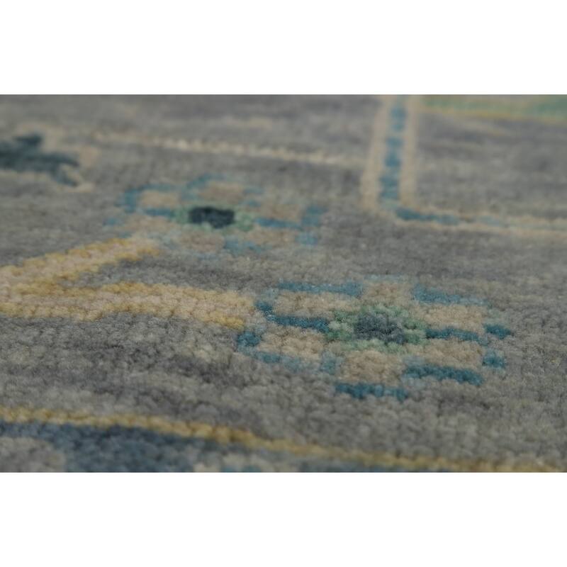 All-Over Oushak Indian Area Rug Hand-Knotted Wool Carpet - 7'10"x 10'0"