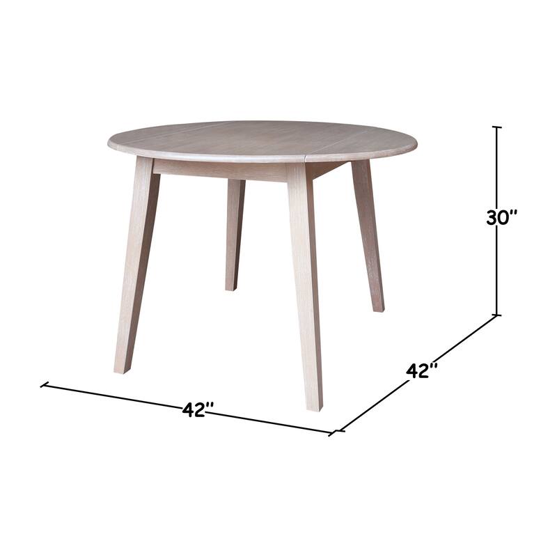 42 in. Solid Wood Round Dual Drop Leaf Table