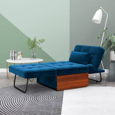Furniture of America Hattie Assembled Convertible Cocktail Ottoman-Futon