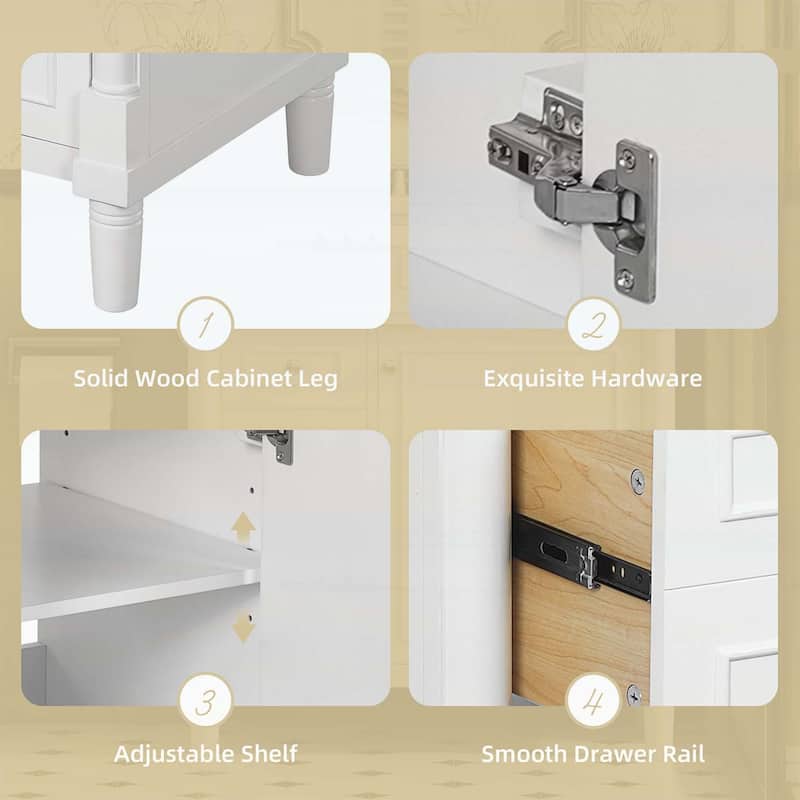 30 Inch Bathroom Vanity with Sink,Soft-Closing Door and 2 Drawers,Elegant and Durable Design
