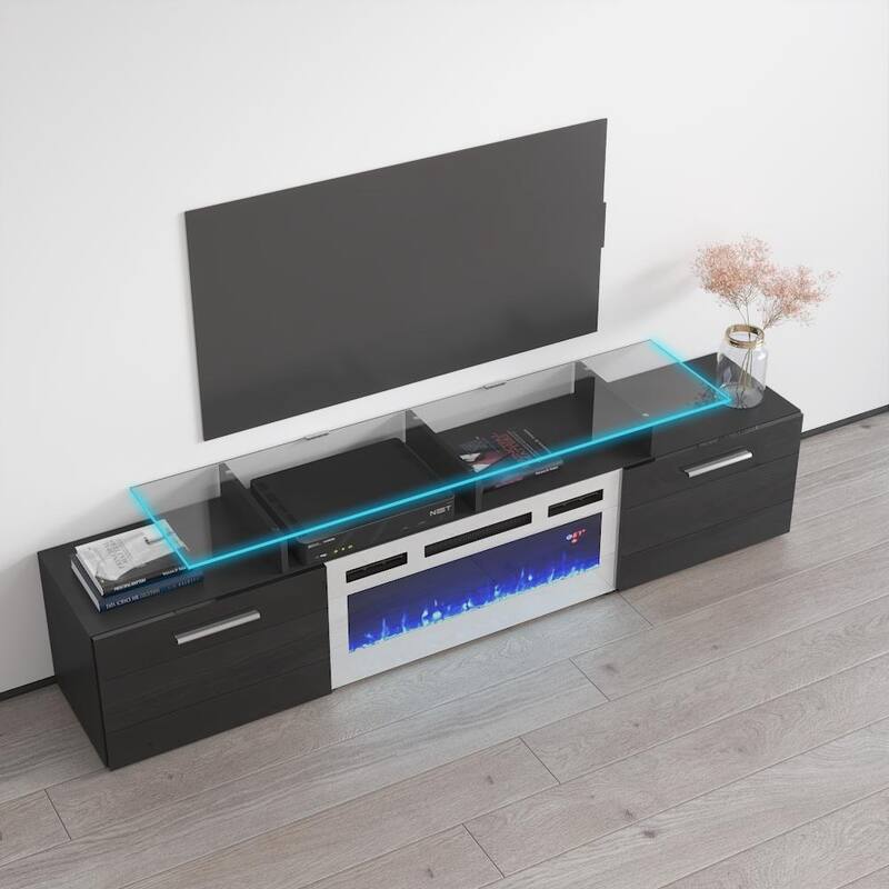 Rova WH-EF Electric Fireplace Modern 75" TV Stand