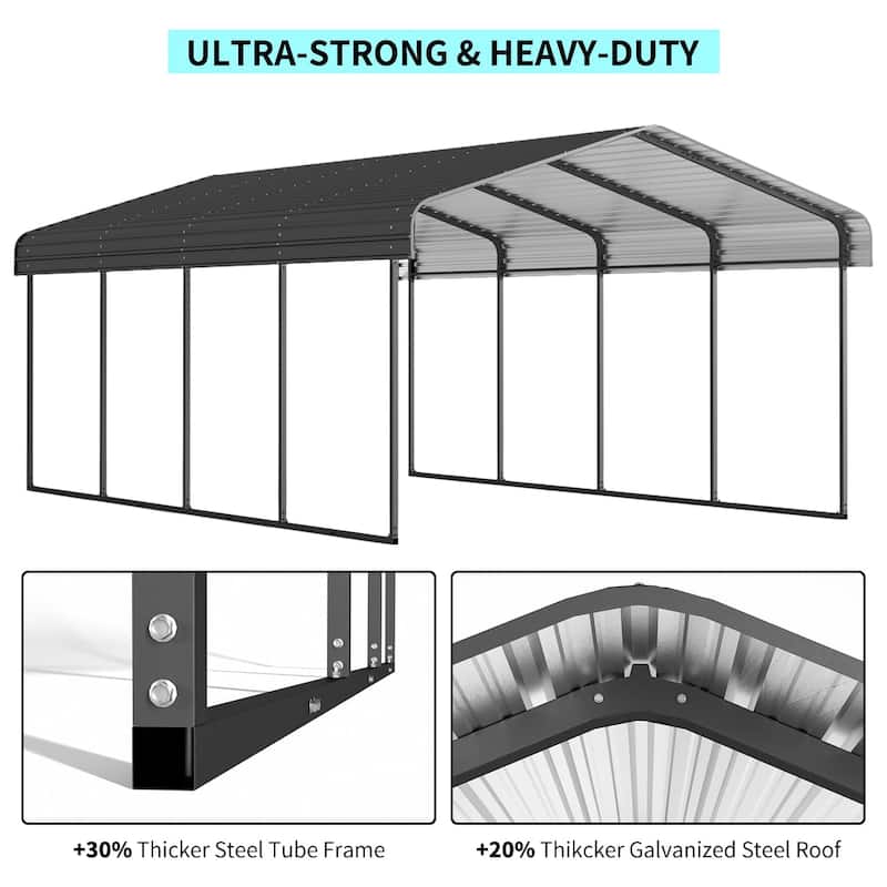 Outdoor Heavy Duty Metal Garage Car Shelter Carport for Boats, Truck