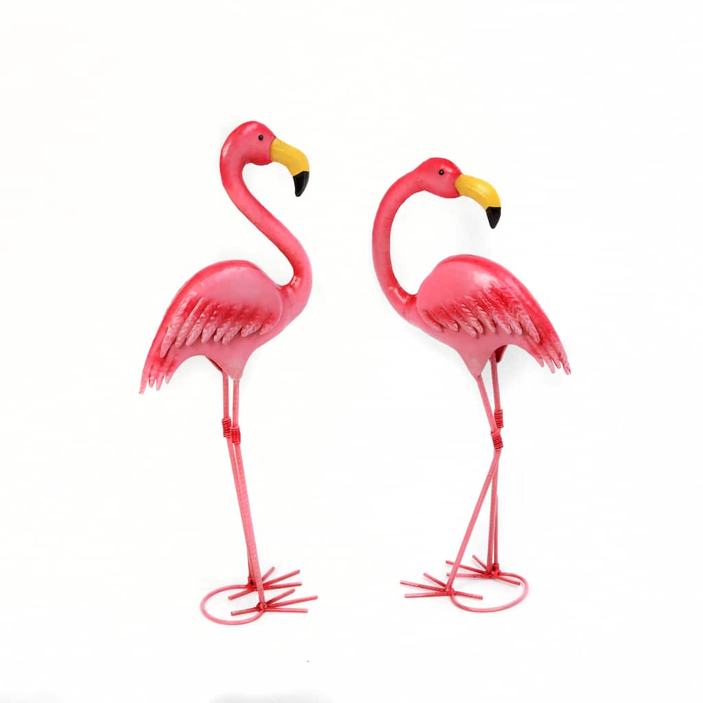 19.8 in Metal Flamingo Figurine Set of 2
