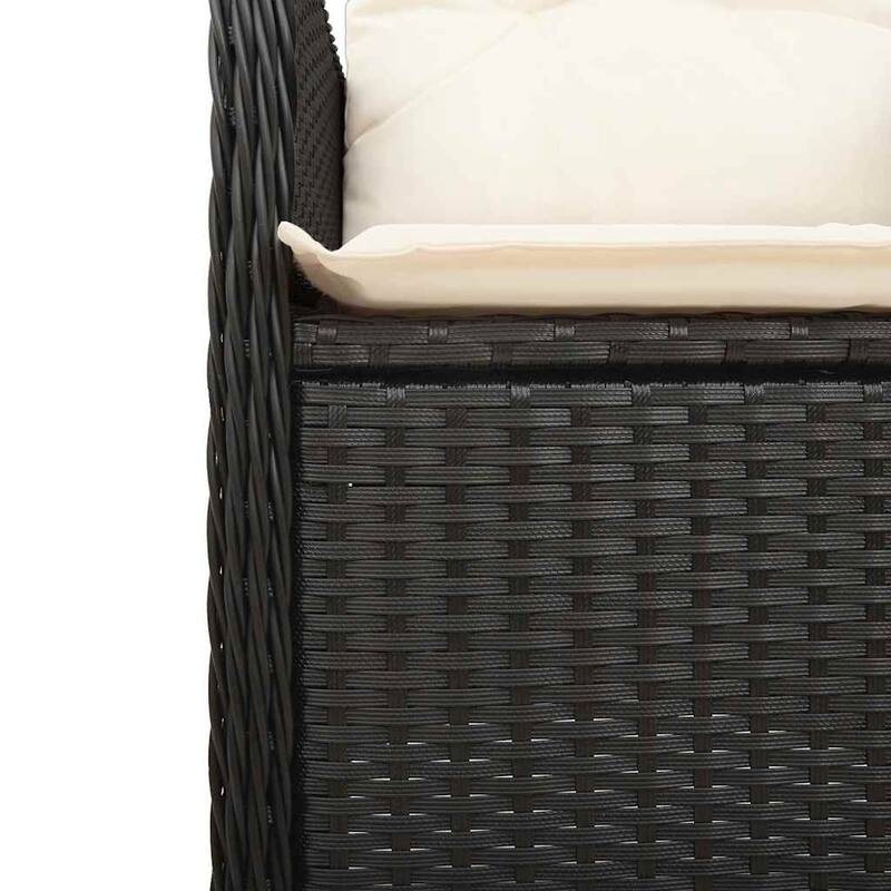 vidaXL Bistro Set Black and Cream White Poly Rattan