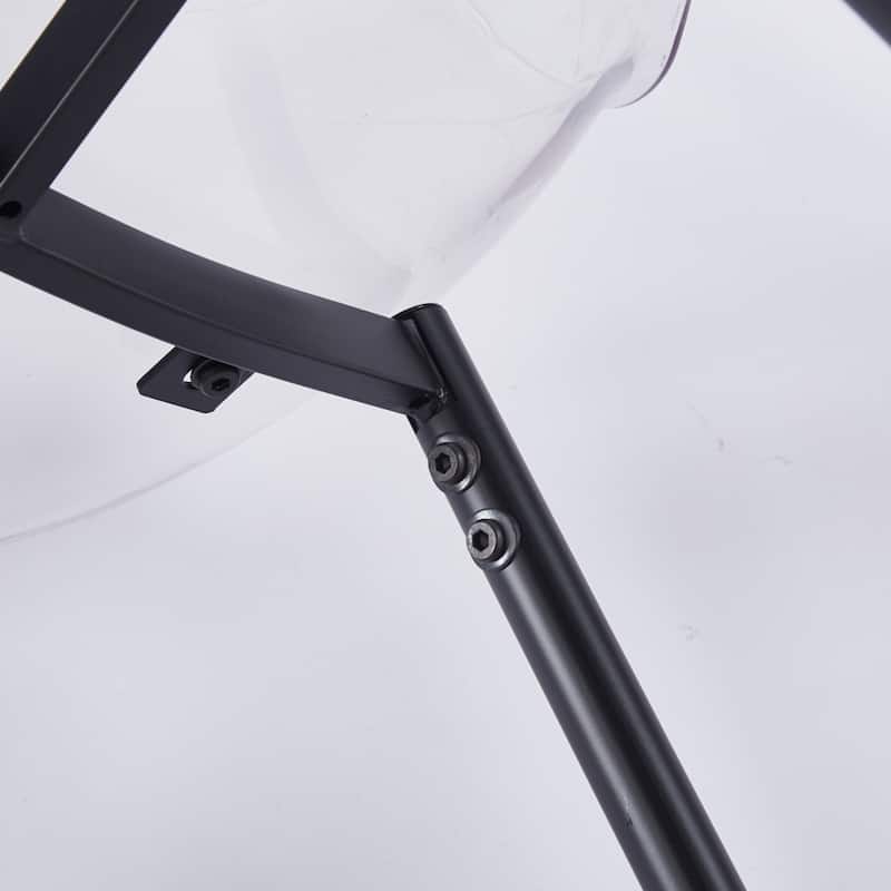 5-Piece Set, Pedestal Dining Table and 4 Transparent Plastic Chairs