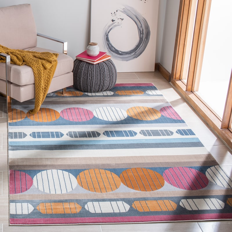 SAFAVIEH Orwell Lilah Mid-Century Modern Rug - 5'3" x 7'7" - Grey/Orange