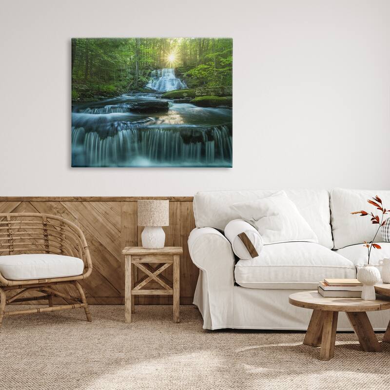 Stupell Rocky Waterfall Landscape Canvas Wall Art Design by Patrick Zephyr