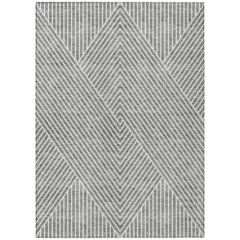 HomeRoots Geometric Transitional Rectangle Outdoor Rug