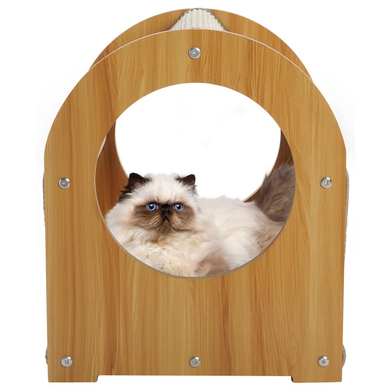 SAFAVIEH Home Natural/Ivory 15"W x 16"L x 19''H Sisal Cat Scratch House - 15"W x 16"L x 19''H