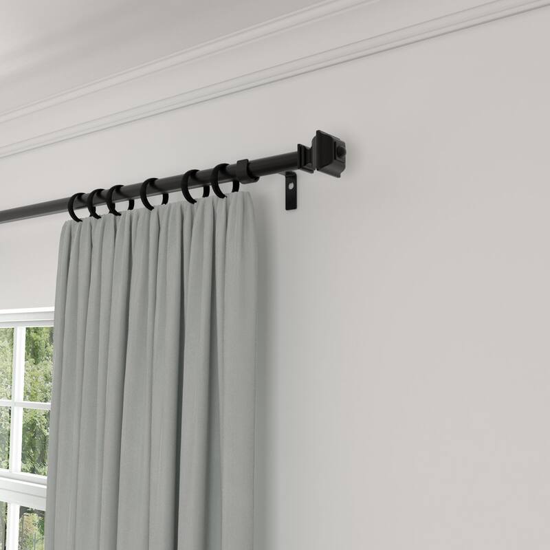 Acroma Streamlined Adjustable Curtain Rod Black - 48 to 84 inches