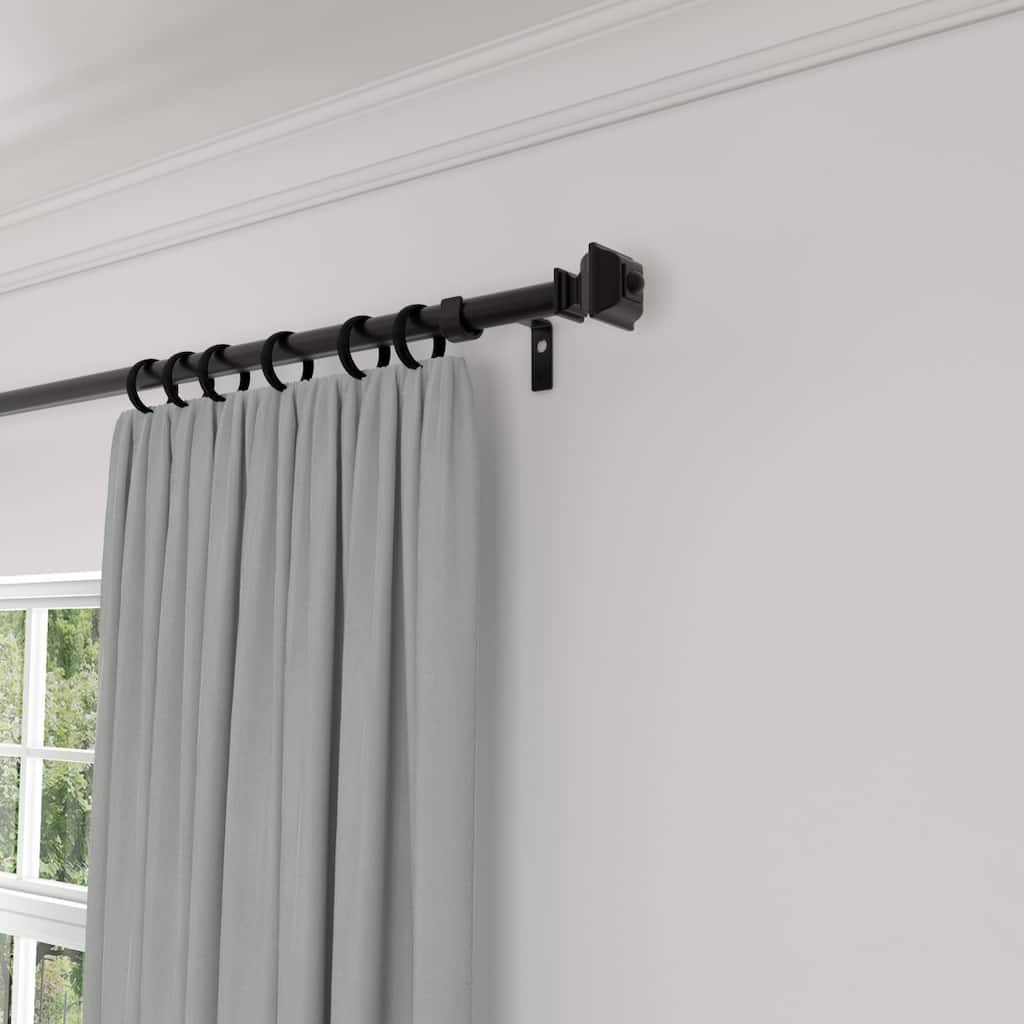 Acroma Streamlined Adjustable Curtain Rod Black