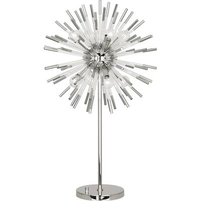Robert Abbey S1202 Eight Light Table Lamp Andromeda Polished Nickel w/ Clear Acrylic - One Size