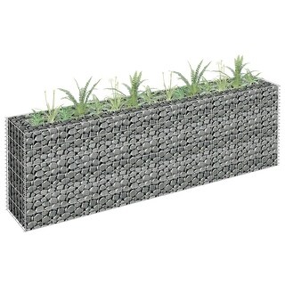 vidaXL Gabion Raised Bed Galvanized Steel 70.9"x11.8"x23.6"
