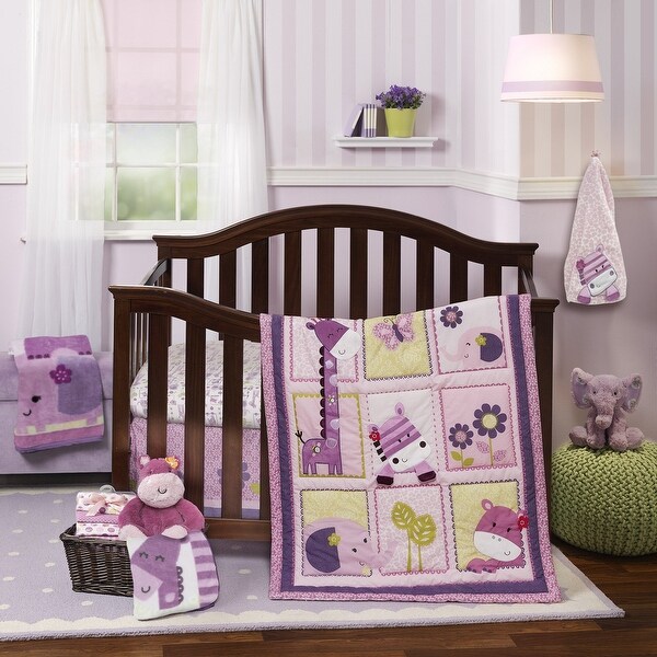 Shop Lambs & Ivy Hopscotch Jungle Pink/Purple Animal ...