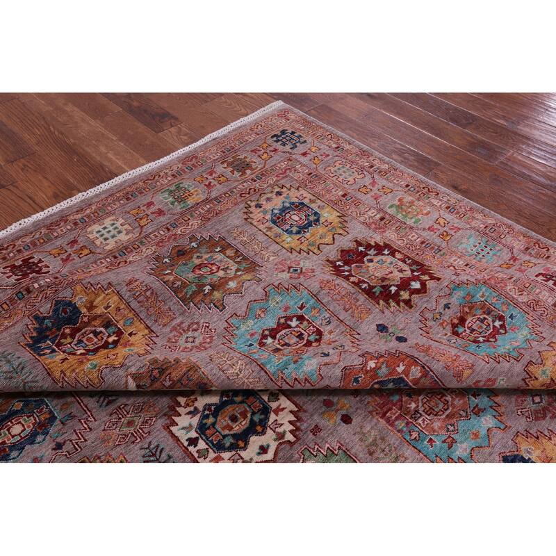 Golden Nile Turkmen Ersari Handmade Wool Rug - 8' 1" X 9' 6"