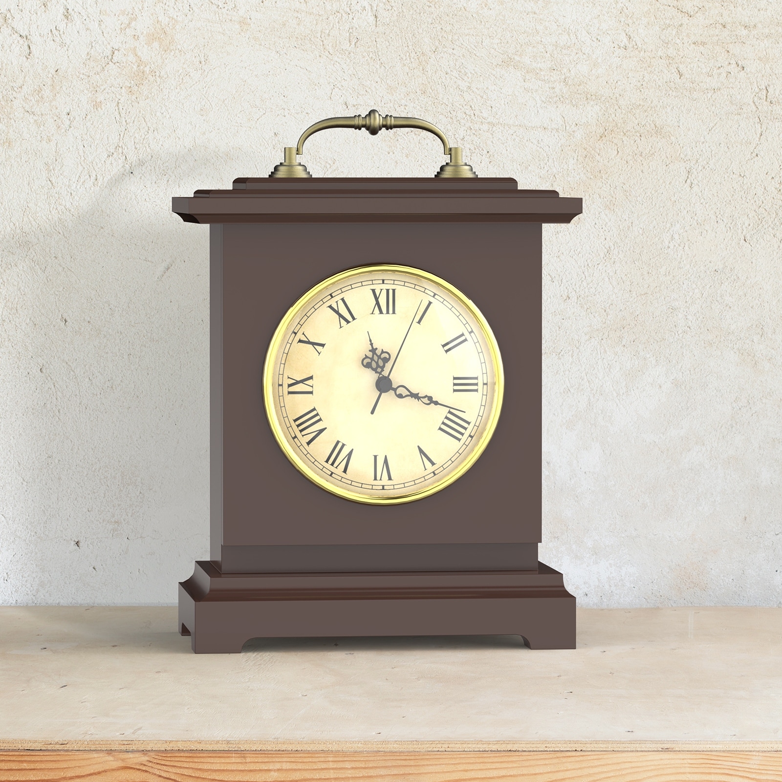 Wooden Mantel Clock with Hidden Safe