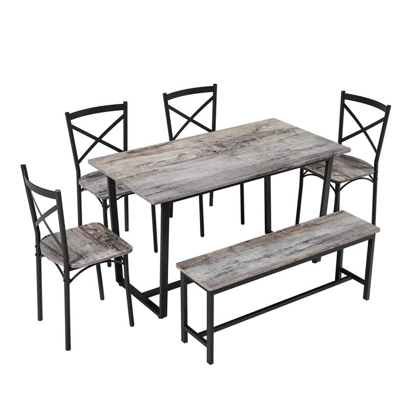 6 Pieces Dining Set,6-Piece Kitchen Table Set,Breakfast Nook