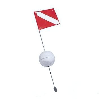 4fl Ball Float with Stiffener Flag 14" x 18" Red/White