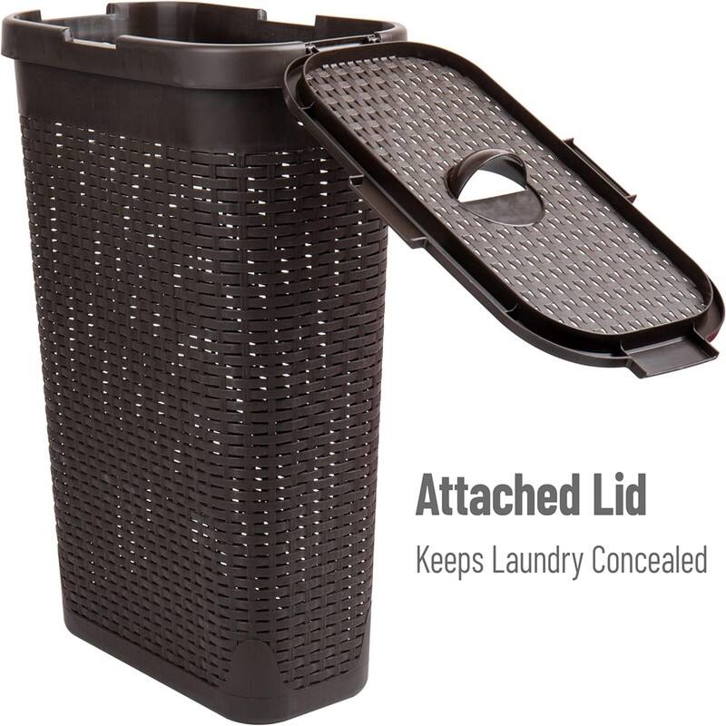 40L Slim Laundry Hamper Clothes Basket - 18"L x 10.4"W x 23.5"H