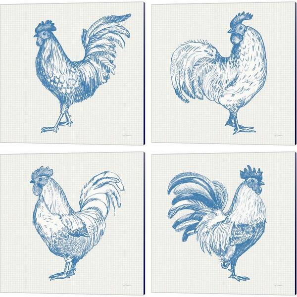 Sue Schlabach 'Cottage Rooster' Canvas Art (Set of 4) - Bed Bath ...