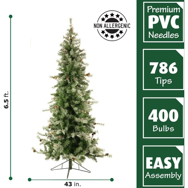 Fraser Hill Farm 6.5 Ft. Buffalo Fir Slim Artificial Christmas Tree ...