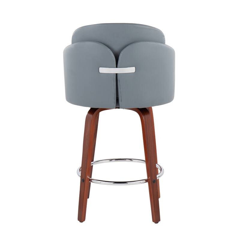 Dahlia Counter Stool with Walnut Wood (Set of 2)