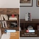 preview thumbnail 3 of 15, Bed Frame with High Storage Bookcase Headboard, 4 Storage Drawers, Built In Charging Station