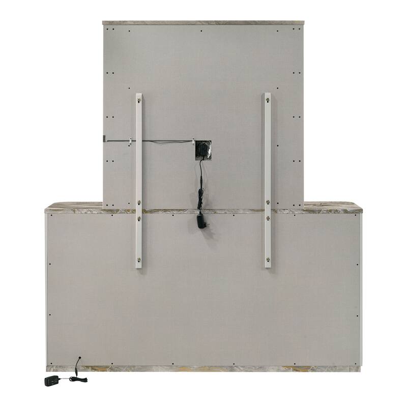 Furniture of America Sherri Modern 6-Piece Light Grey Solid Wood Kids Platform Bedroom Set with LED