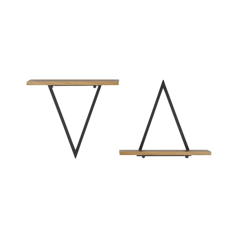 Danya B. Contemporary Decorative Triangle Accent Wall Shelf Set of 2 - Reversible Configuration