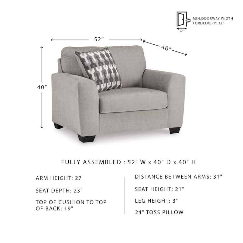 Signature Design by Ashley Avenal Park Gray Oversized Chair - 52"W x 40"D x 40"H