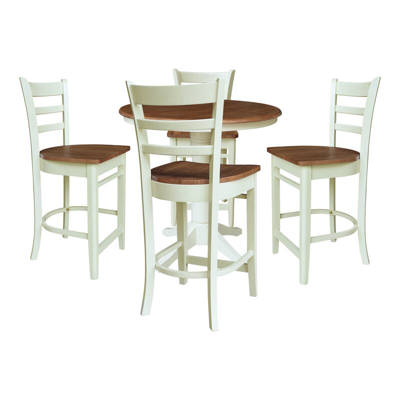 36" Round Extension Dining Table with Counter Height Stools