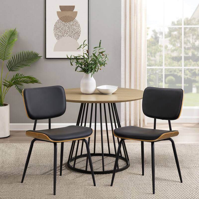 Faux Leather Upholstered Dining Chairs Set of 2/4 - 33.5" H x 17.5" W x 23" D