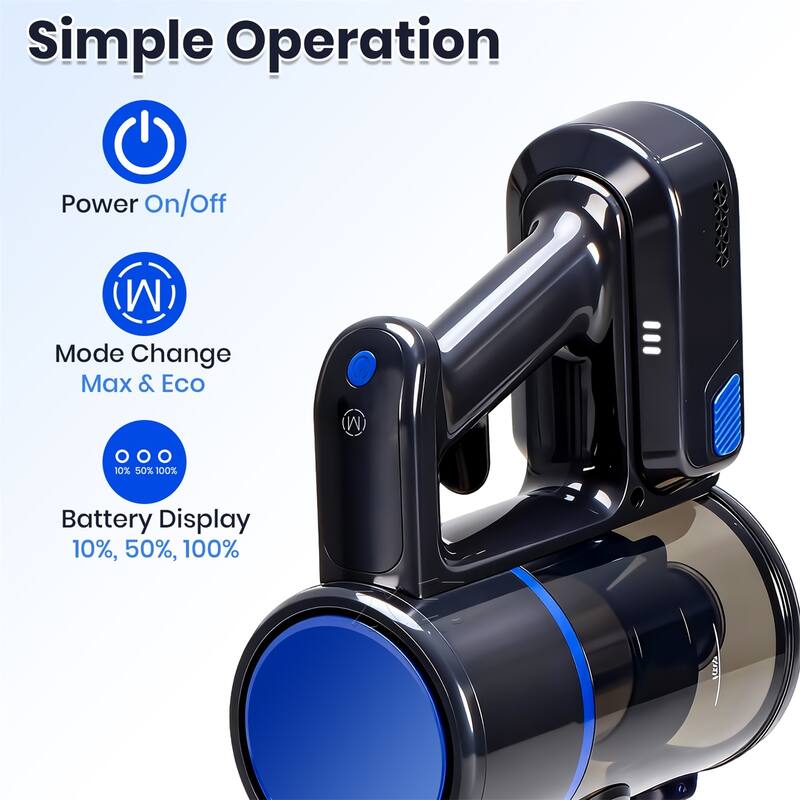 Cordless Vacuum Cleaner, Stick Vac, Powerful Suction, Rechargeable, Lightweight, and Versatile for Carpet, Hard Floor, Pet Hair