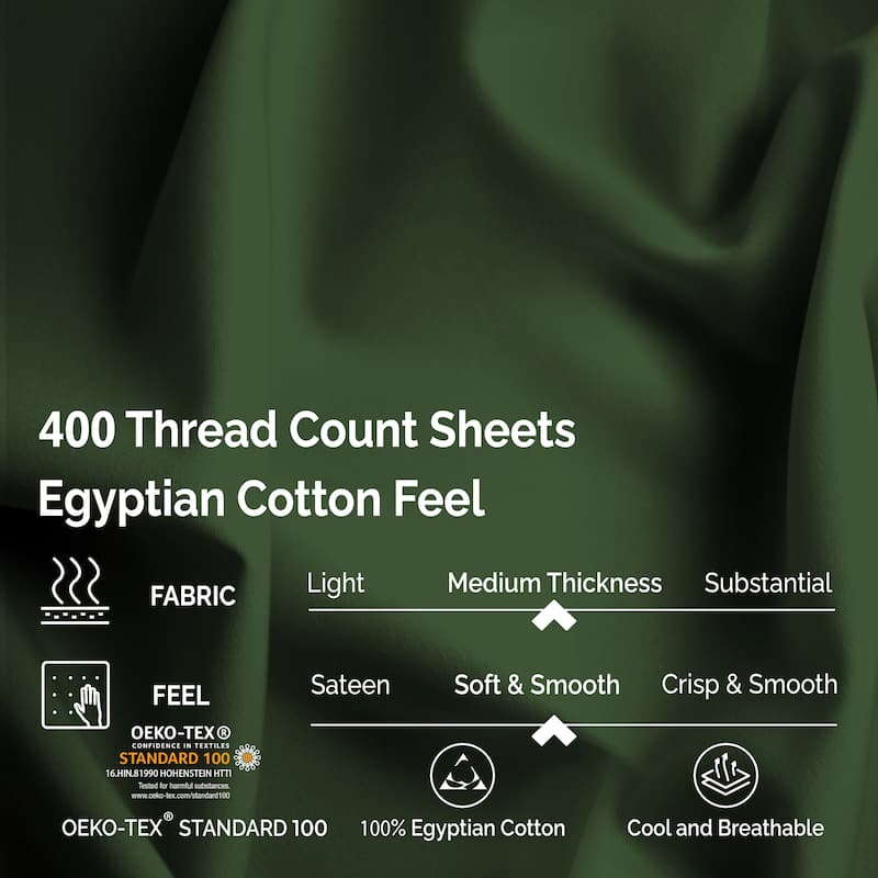 Egyptian Cotton 400 Thread Count Solid Bed Sheet Set by Superior