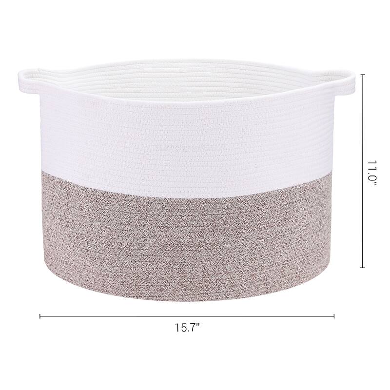 Woven Storage Bin, Shelf Closet Storage Basket with Handles for Home - 20*20*13.4in - Brown