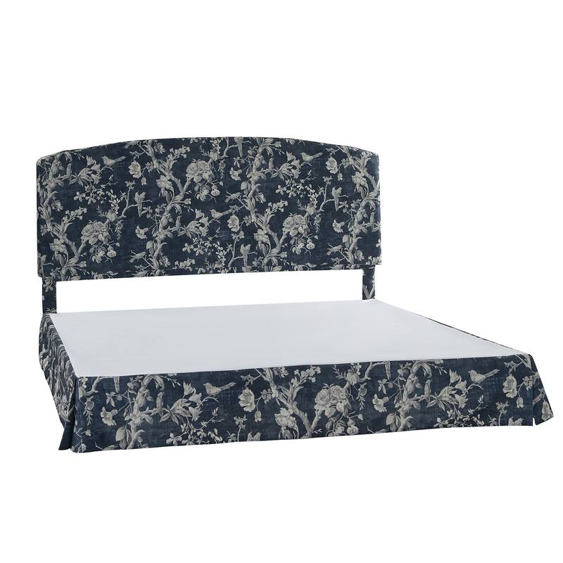 Knut Traditional 2 Piece Bedroom Upholstered Platform Bed with Washable Slipcover Set-QB by HULALA HOME