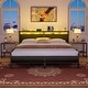 preview thumbnail 10 of 94, Farmhouse Wood Platform Bed Frame with Charged Station and LED Lights