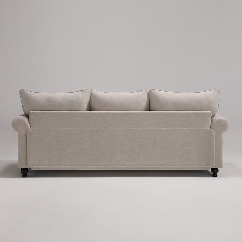 Morden Fort Chenille Fabric Sofa with Rolled Arm and Nailhead Trim