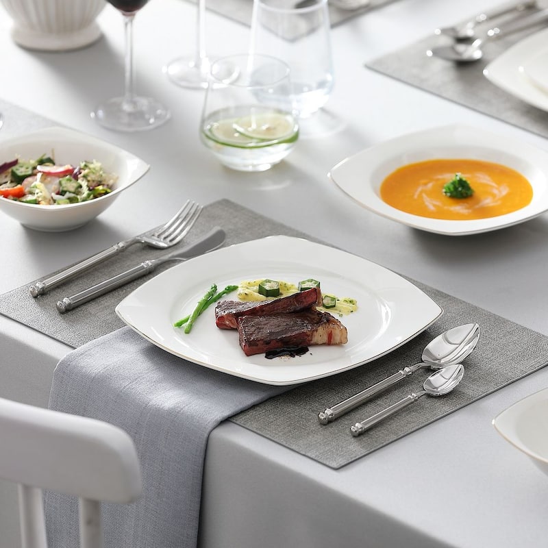 MALACASA 16-Piece New Bone China Dinnerware Set, Service for 4