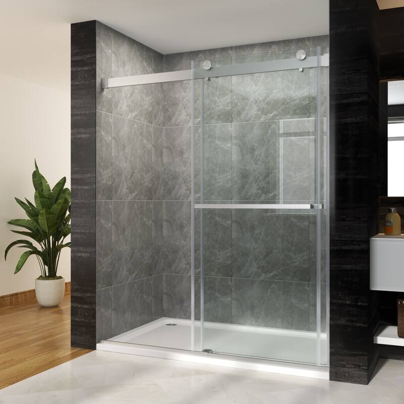 Elegant Frameless Sliding Shower Doors Stainless Steel