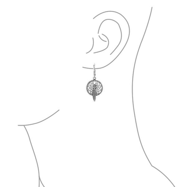 Shop Native American Style Feather Dream Catcher Earrings Sterling