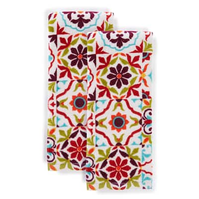 Fiesta Worn Tiles Kitchen Towel Set, Set of 2 - 16"x28"